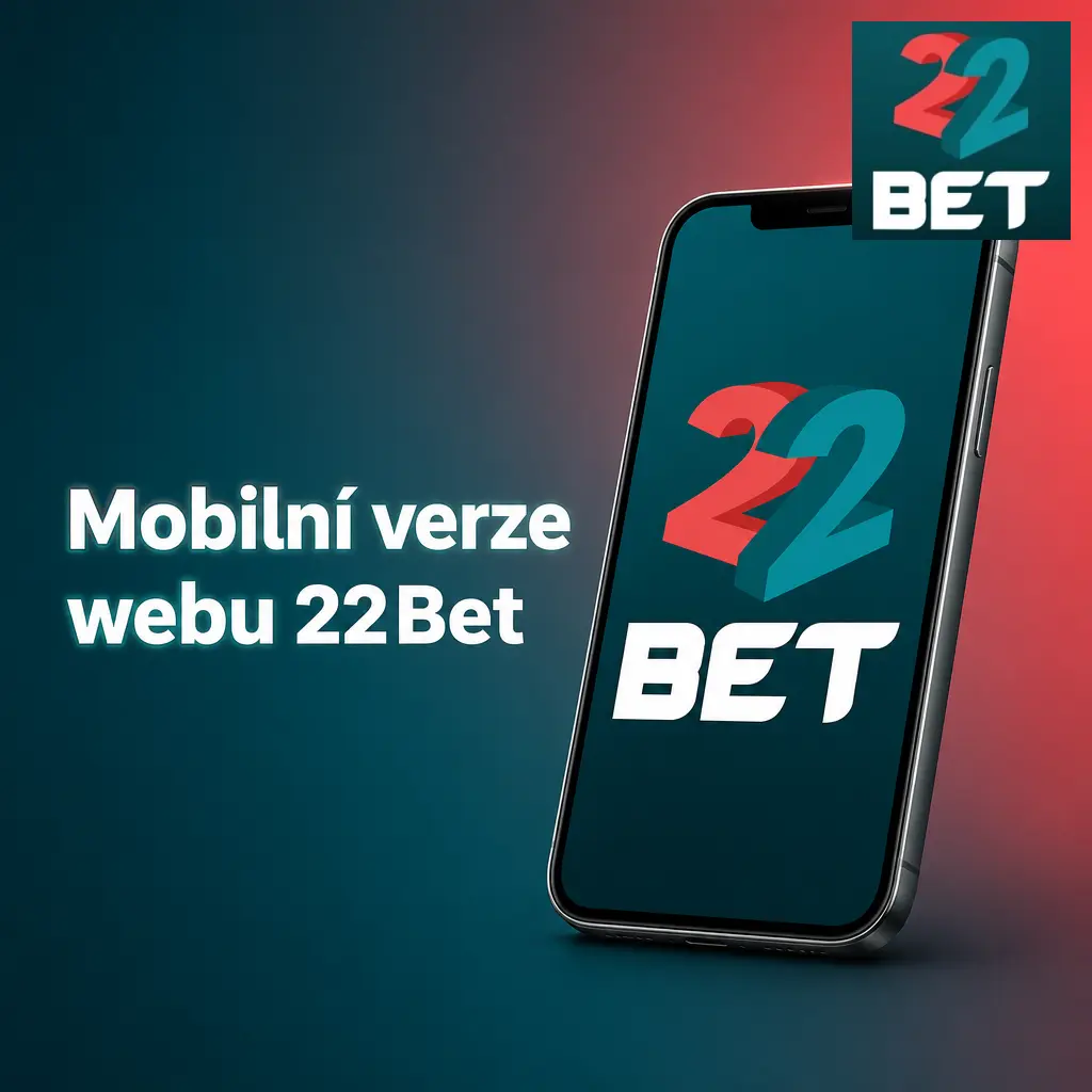 Mobilní verze webu 22Bet v prohlížeči telefonu se sázkami na sport a casino hrami bez nutnosti stahování aplikace