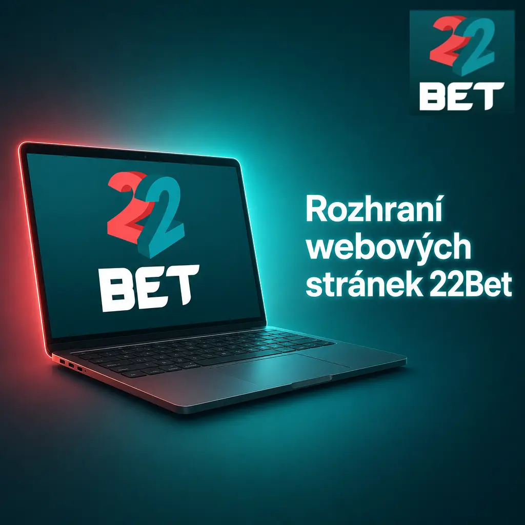 Rozhraní webových stránek 22Bet s tmavým designem, žlutými akcenty, navigační lištou a přehledem sekce Můj účet